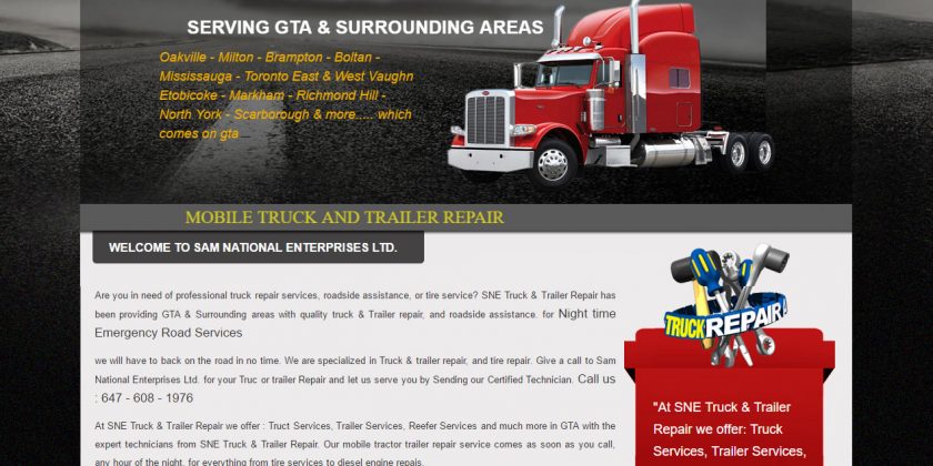 Mobile truck & trailer repair